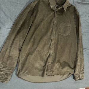 Express Olive Green Corduroy Shirt